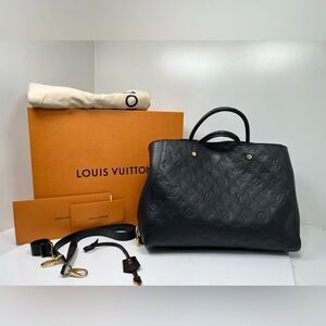 Louis Vuitton Montaigne Handbag Monogram Empreinte Leather GM
